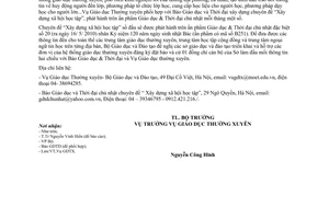 Công văn 2494/BGDĐT-GDTX Xây dựng xã hội học tập