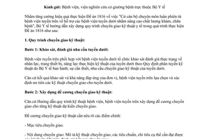 Công văn 2950/BYT-KCB 2010 hướng dẫn xây dựng quy trình chuyển giao kỹ thuật y tế Đề án 1816