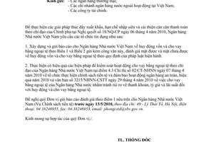 Công văn 3401/NHNN-CSTT huy động cho vay bằng ngoại tệ
