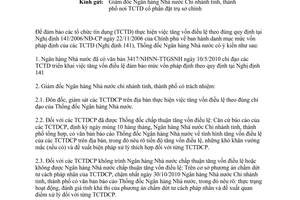 Công văn 3418/NHNN-TTGSNH thực hiện Nghị định 141/2006/NĐ-CP danh mục mức vốn