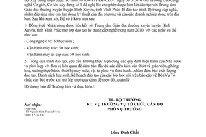 Công văn 197/BXD-TCCB mở lớp đào tạo trung cấp nghề ngoài trường,