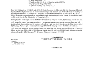 Công văn 101/BXD-KHTC báo cáo tình hình đầu tư, sản xuất kinh doanh