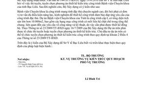 Công văn 38/BXD-KTQH thi tuyển, tuyển chọn phương án thiết kế kiến trúc