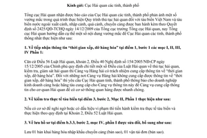 Công văn 2542/TCHQ-GSQL hướng dẫn Quy trình thủ tục hải quan tàu biển