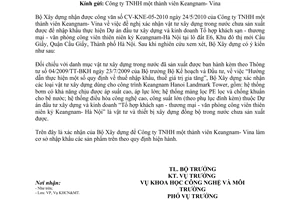 Công văn 218/BXD-KHCN xác nhận vật tư xây dựng trong nước chưa sản xuất được