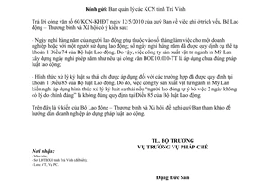 Công văn 1687/LĐTBXH-PC áp dụng pháp luật lao động