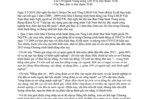 Công văn 835/TLĐ sửa đổi chỉ tiêu trong Chương trình hành động