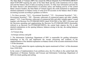 Official Dispatch No. 3363/NHNN-DBTKTT, on supplementing report norms together