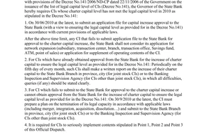 Official Dispatch No. 3417/NHNN-TTGSNH re on the implementation of the Decree