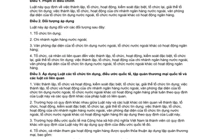 Luật các tổ chức tín dụng 2010