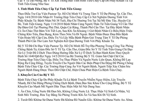 Thông báo 169/TB-DP tình hình tiêu chảy cấp do phẩy khuẩn tả tại tỉnh Tiền Giang