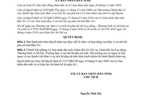 Quyết định 1416/QĐ-UBND 2010 Quy chế tổ chức hoạt động Ban vì sự tiến bộ phụ nữ Bến Tre