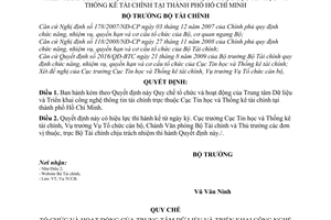 Quyết định 1423/QĐ-BTC Quy chế tổ chức hoạt động Trung tâm Dữ liệu