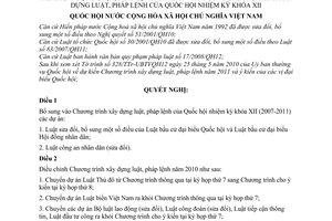 Nghị quyết 48/2010/QH12 Chương trình xây dựng luật, pháp lệnh năm 2011