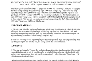 Kế hoạch 86/KH-UBND tổ chức cuộc thi “Giữ gìn ngõ phố xanh, sạch, trang hoàng