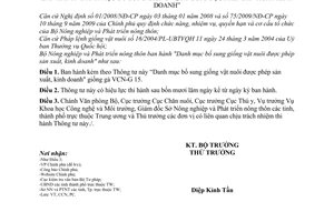 Thông tư 33/2010/TT-BNNPTNT Danh mục bổ sung giống vật nuôi được phép