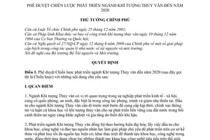 Quyết định 929/QĐ-TTg phê duyệt Chiến lược phát triển ngành Khí tượng Thủy văn