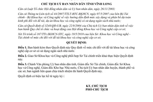 Quyết định 1536/QĐ-UBND năm 2010 mức chi đề tài khoa học công nghệ cấp cơ sở Vĩnh Long