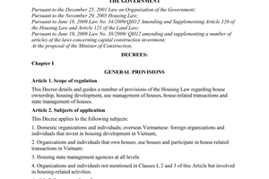 Decree No. 71/2010/ND-CP detailing and guiding the implementation of the housing