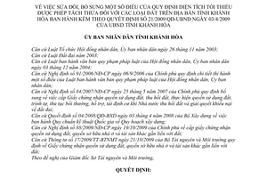 Quyết định 19/2010/QĐ-UBND sửa đổi Quyết định 21/2009/QĐ-UBND