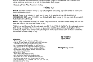 Thông tư 79/2010/TT-BQP Chương trình bồi dưỡng, tập huấn cán bộ
