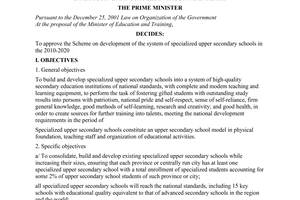 Decision No. 959/QD-TTg approving the Scheme on development of the system