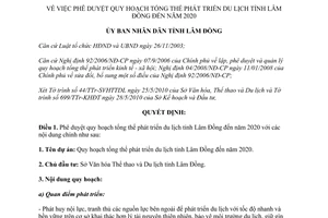 Quyết định 1369/QĐ-UBND năm 2010 quy hoạch tổng thể phát triển du lịch Lâm Đồng đến 2020