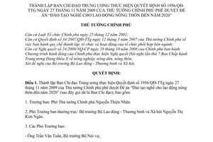 Quyết định 962/QĐ-TTg  thành lập Ban Chỉ đạo Trung ương