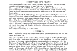 Quyết định 3367/QĐ-BCT chuyển Tổng công ty Máy động lực