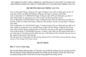 Quyết định 1745/QĐ-BGTVT quy định chức năng nhiệm vụ quyền hạn