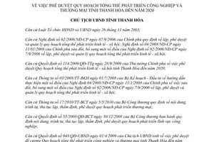 Quyết định 2255/QĐ-UBND 2010 Quy hoạch tổng thể phát triển công nghiệp thương mại Thanh Hóa 2020