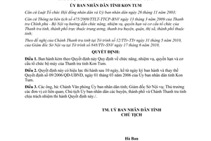 Quyết định 27/2010/QĐ-UBND chức năng nhiệm vụ quyền hạn tổ chức bộ máy Thanh tra Kon Tum