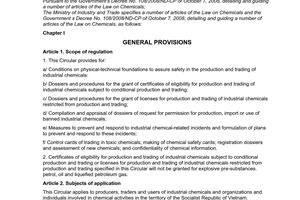 Circular No. 28/2010/TT-BCT specifying a number of Articles of the law