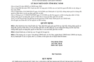 Quyết định 74/2010/QĐ-UBNDQuy định thời gian giải quyết thủ tục