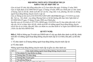 Nghị quyết 92/2010/NQ-HĐND  chức danh chế độ chính sách người hoạt động không