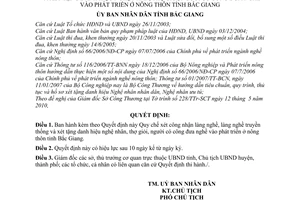 Quyết định 70/2010/QĐ-UBND Quy chế xét công nhận làng nghề