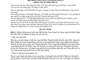 Nghị quyết 91/2010/NQ-HĐND quy hoạch xây dựng vùng tỉnh Bình Thuận