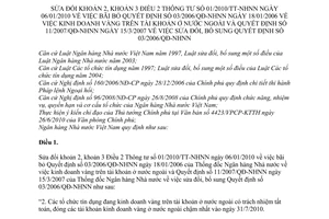 Thông tư 17/2010/TT-NHNN sửa đổi Thông tư 01/2010/TT-NHNN