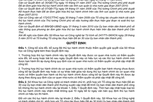 Quyết định 1721/QĐ-UBND công bố sửa đổi Bộ thủ tục hành chính