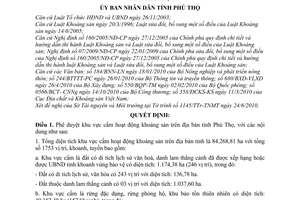 Quyết định 1991/QĐ-UBND phê duyệt khu vực cấm hoạt động khoáng sản