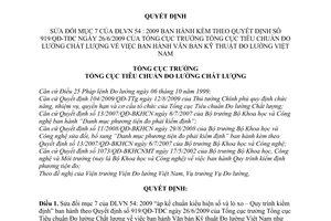 Quyết định 1070/QĐ-TĐC sửa đổi Quyết định 919/QĐ-TĐC