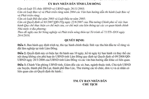 Quyết định 18/2010/QĐ-UBND trình tự, thủ tục hành chính