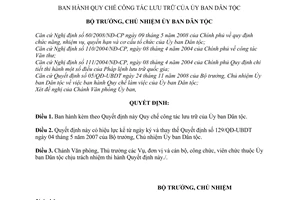 Quyết định 160/QĐ-UBDT Quy chế công tác lưu trữ