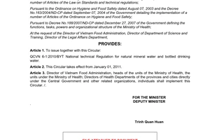 Circular No. 34/2010/TT-BYT promulgation of national technical regulation on nat