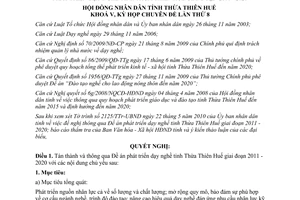 Nghị quyết 8h/2010/NQCĐ-HĐND phát triển dạy nghề tỉnh Thừa Thiên Huế 2011 - 2020