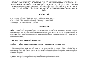 Nghị định 59/2010/NĐ-CP sửa đổi chế độ, chính sách sĩ quan, hạ sĩ quan