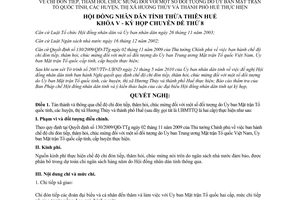 Nghị quyết 8k/2010/NQCĐ-HĐND chi đón tiếp, thăm hỏi, chúc mừng