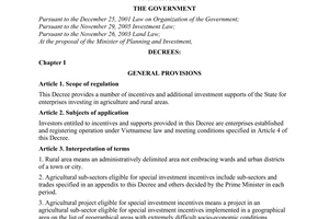 Decree No. 61/2010/ND-CP on incentive policies for enterprises investing