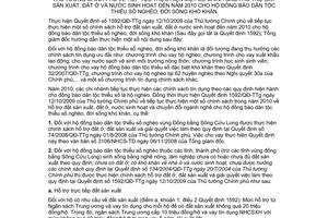 Hướng dẫn 1324/NHCS-TDNN 2010 thực hiện cho vay vốn theo Quyết định 1592/QĐ-TTg