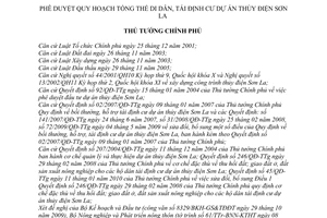 Quyết định 801/QĐ-TTg  phê duyệt Quy hoạch tổng thể di dân, tái định cư